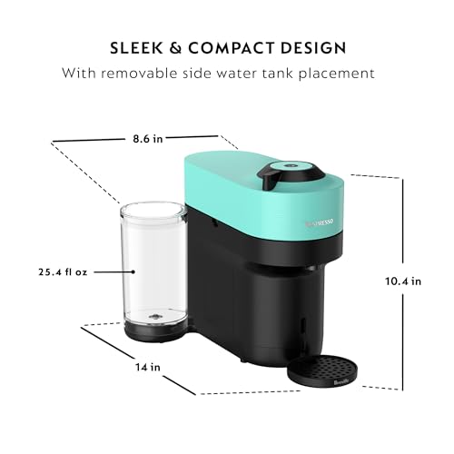 Nespresso Vertuo Pop+ Coffee and Espresso Maker by Breville, Aqua Mint - Image 6