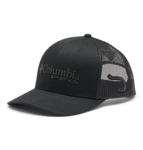 Columbia Unisex PFG Mesh Snap Back Ball Cap - Black - Image 4
