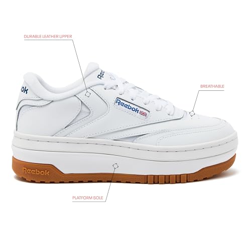 Reebok Club C Extra Platform Sneakers for Women - FTWR White/Vector Blue, Size 9 - Image 2