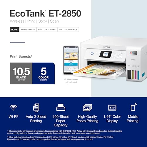 Epson EcoTank ET-2850 Cartridge-Free All-in-One Printer - Image 4