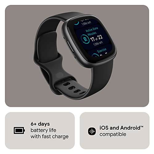 Fitbit Versa 4 Fitness Smartwatch - Black/Graphite - Image 6