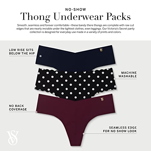 Victoria's Secret Women's No Show Thong Underwear Multi Pack - Bows - Image 3