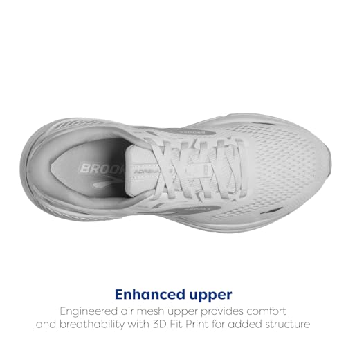 Brooks Women’s Adrenaline GTS 23 Running Shoe - White/Oyster/Silver - Image 4