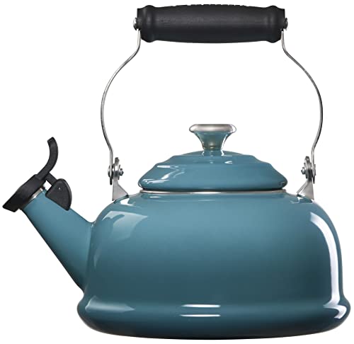 Le Creuset Enamel On Steel Whistling Tea Kettle, 1.7 qt., Caribbean - Image 2
