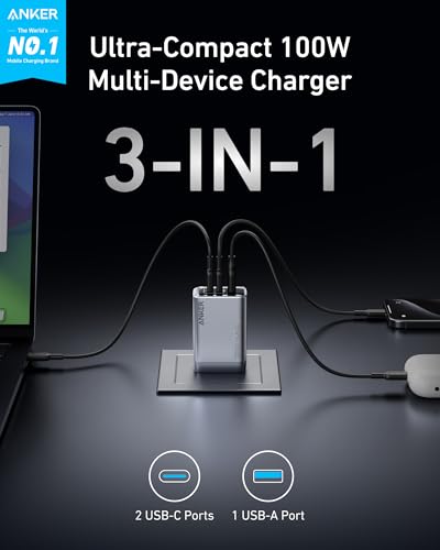 Anker Prime 100W 3-Port GaN USB C Charger Block - Image 2