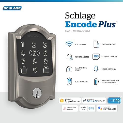 Schlage Encode Plus WiFi Deadbolt Smart Lock with Camelot Trim - Image 2