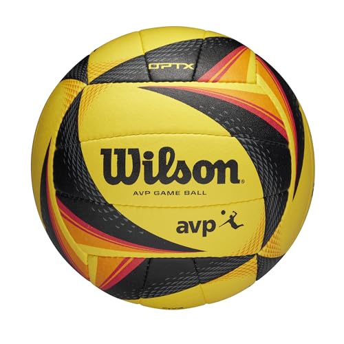 WILSON AVP OPTX Game Volleyball - Official Size, Yellow/Black