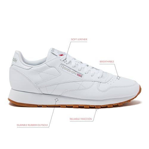 Reebok Unisex Classic Leather Sneaker in FTWR White/Pure Grey - Image 2