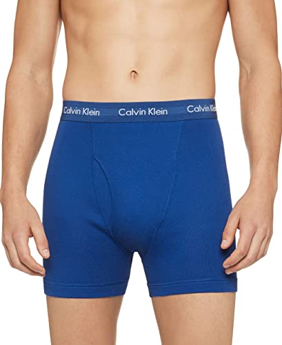 Calvin Klein Men's Classic 5-Pack Boxer Briefs - Soft Comfort in Vibrant Blues - Image 2