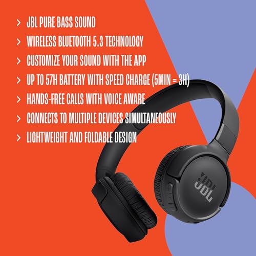 JBL Tune 520BT Wireless On-Ear Headphones - 57H Battery Life - Image 8