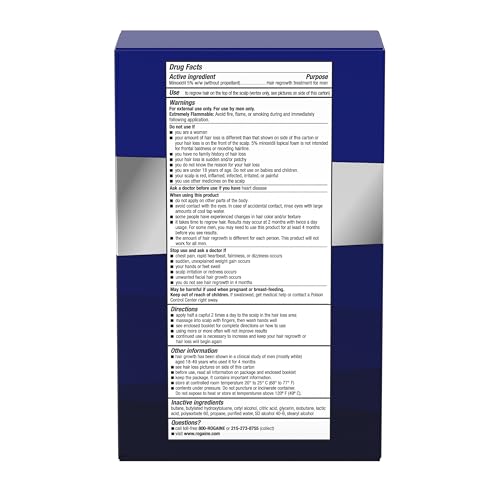 Men's Rogaine 5% Minoxidil Foam for Hair Regrowth, 3-Month Supply - Image 8