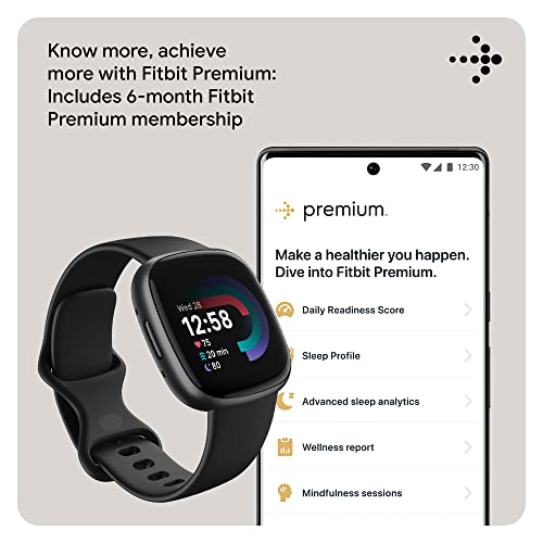 Fitbit Versa 4 Fitness Smartwatch - Black/Graphite - Image 5