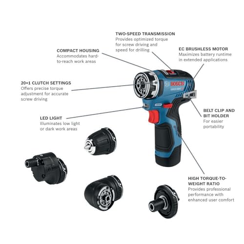Bosch 12V Max Brushless Flexiclick Drill/Driver System - Image 2