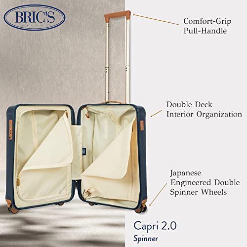 Bric's Capri 2.0 21-Inch Spinner - Elegant Polycarbonate Carry-On in Matte Blue - Image 3