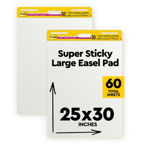 Post-it Super Sticky Easel Pad 25x30 Inches - 30 Sheets, 2 Pack