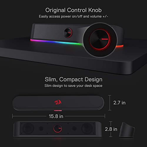 Redragon GS560 RGB Desktop Soundbar - 2.0 Channel Speaker - Image 7