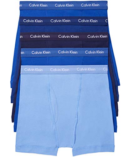 Calvin Klein Men's Classic 5-Pack Boxer Briefs - Soft Comfort in Vibrant Blues