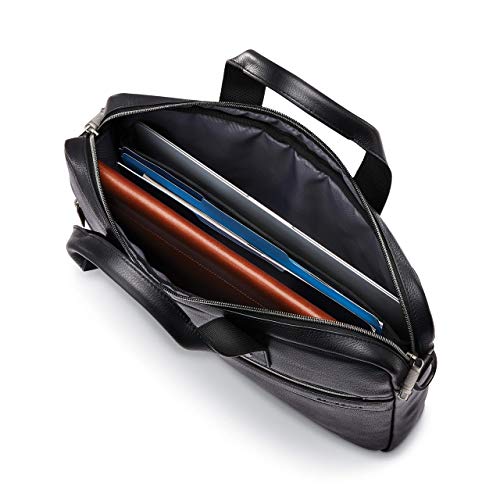 Samsonite Classic Leather Slim Brief - Black (One Size) - Image 4