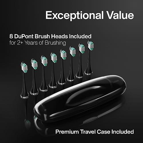 AquaSonic Black Series Electric Toothbrush with 8 Brush Heads & Travel Case - Image 5
