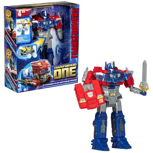 Transformers Power Flip Optimus Prime Action Figure - 10-inch, 4 Modes, Interactive Fun! - Image 13