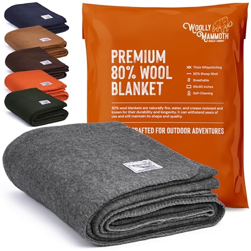 Woolly Mammoth Extra Large Merino Wool Camp Blanket | 66" x 90"