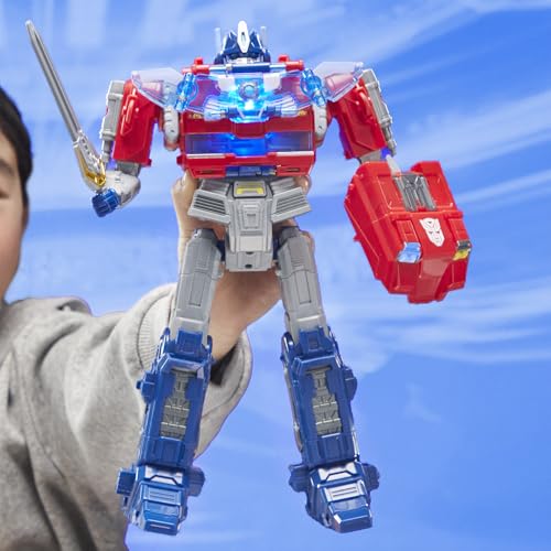 Transformers Power Flip Optimus Prime Action Figure - 10-inch, 4 Modes, Interactive Fun! - Image 9