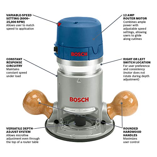 BOSCH 1617EVS Fixed-Base Router - 2.25 HP Variable Speed Motor - Image 2