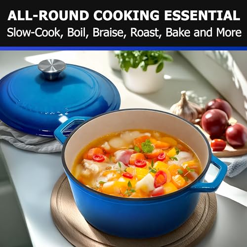 Mueller 6qt Enameled Cast Iron Dutch Oven - Aqua Blue - Image 6
