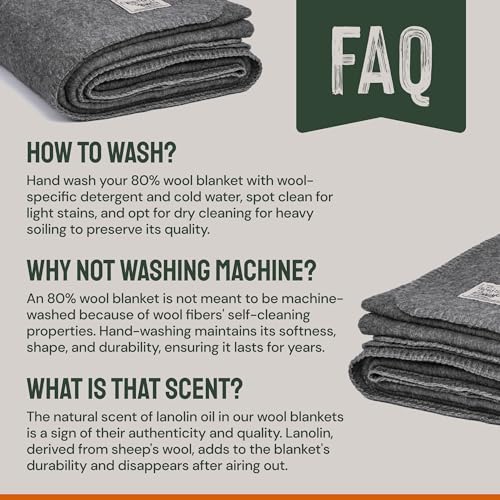 Woolly Mammoth Extra Large Merino Wool Camp Blanket | 66" x 90" - Image 7