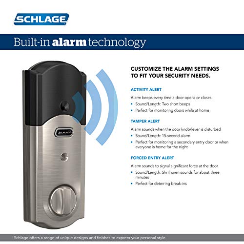 SCHLAGE Connect Smart Deadbolt with Alarm in Satin Nickel - Image 4