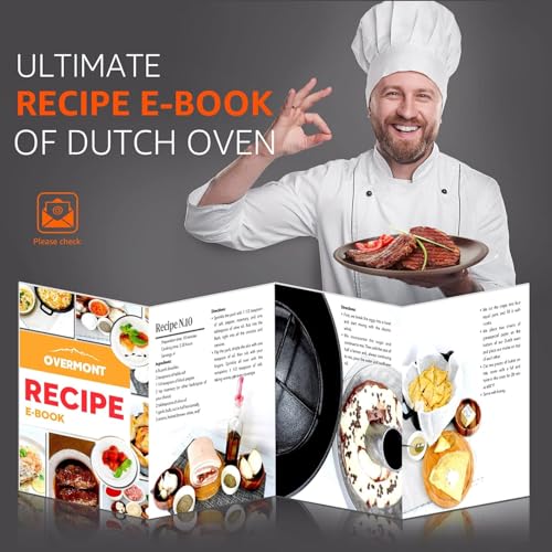 Overmont 2-in-1 Pre-Seasoned Dutch Oven with Skillet Lid - Image 3