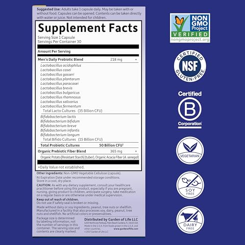 Garden of Life Probiotics for Men - 50 Billion CFU, Digestive & Immune Support - Image 6