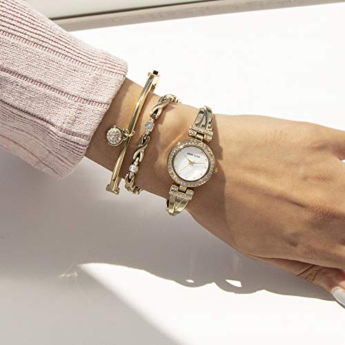 Anne Klein Women's Crystal Watch & Bracelet Set - Image 5