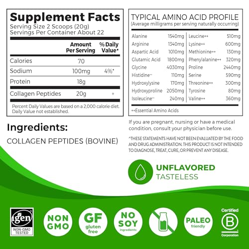 Orgain Hydrolyzed Collagen Peptides Powder - 20g Grass Fed Collagen - Image 2