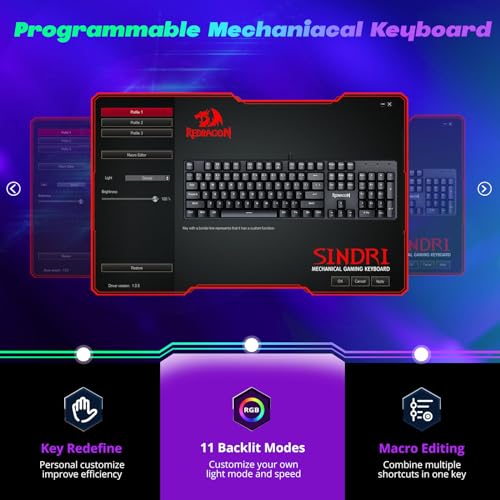 Redragon K671 Mechanical Gaming Keyboard - Wired with 11 Backlit Modes - Image 4