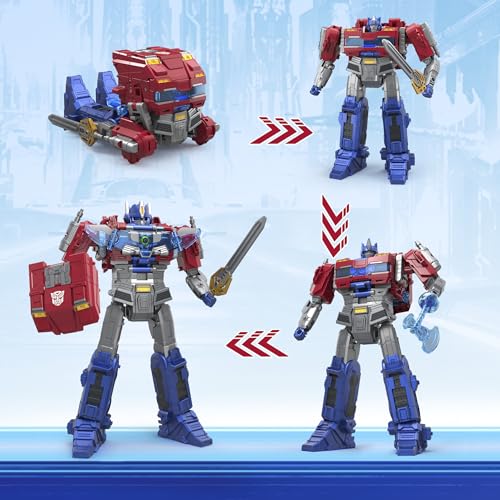 Transformers Power Flip Optimus Prime Action Figure - 10-inch, 4 Modes, Interactive Fun! - Image 3