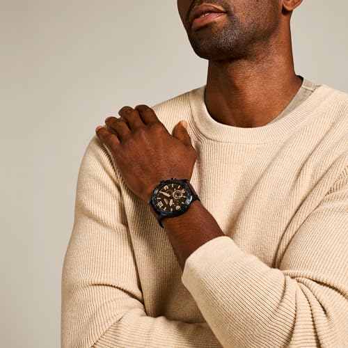 Fossil Men's Nate Chronograph Watch - Black & Dark Brown - Image 4