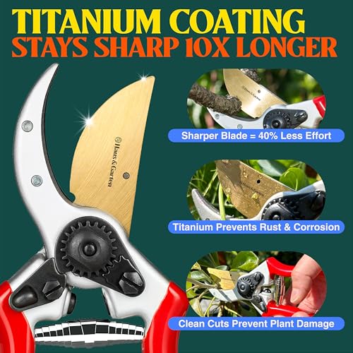 Haus & Garten ClassicPRO Titanium Bypass Pruning Shears 8.5" - Image 2