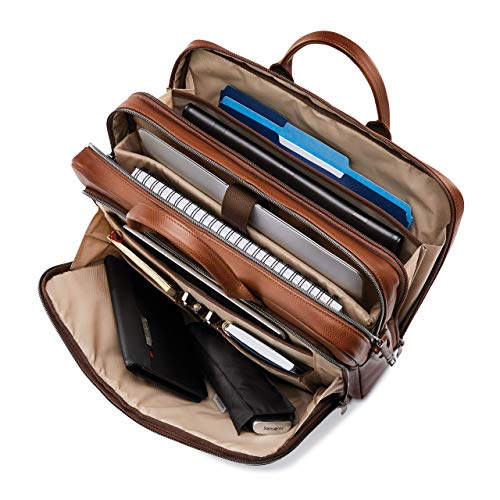 Samsonite Leather Toploader Briefcase - Cognac - Image 4