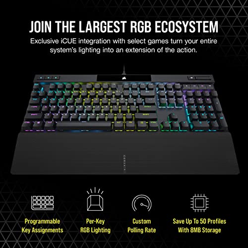 Corsair K70 RGB PRO Wired Mechanical Gaming Keyboard - Black - Image 6