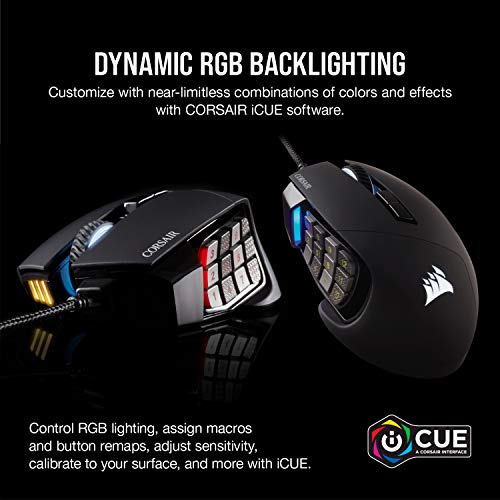 Corsair SCIMITAR RGB ELITE Gaming Mouse - 18,000 DPI & 17 Programmable Buttons - Image 7