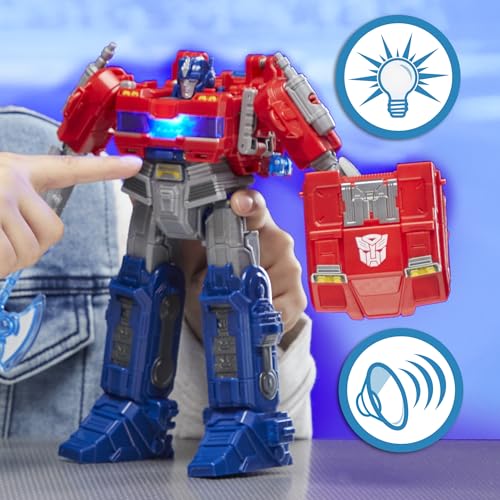 Transformers Power Flip Optimus Prime Action Figure - 10-inch, 4 Modes, Interactive Fun! - Image 5