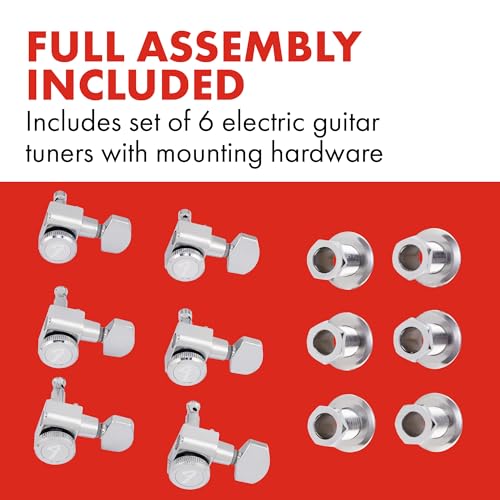 Fender Locking Tuners for Stratocaster Guitar - Polished Chrome Set - Image 3
