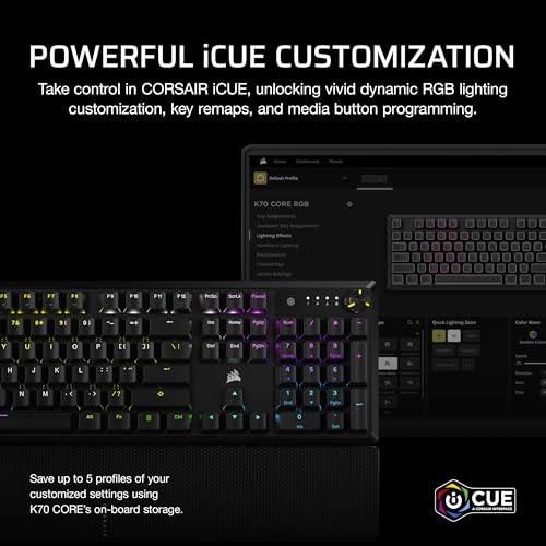 CORSAIR K70 CORE RGB Mechanical Wired Gaming Keyboard - Image 7