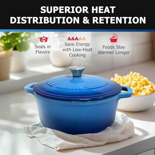 Mueller 6qt Enameled Cast Iron Dutch Oven - Aqua Blue - Image 3