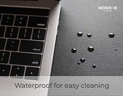 Nordik Leather Desk Mat & Cable Organizer - Pebble Black, 35 x 17 inches - Image 5
