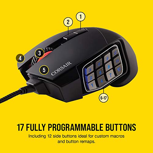 Corsair SCIMITAR RGB ELITE Gaming Mouse - 18,000 DPI & 17 Programmable Buttons - Image 3
