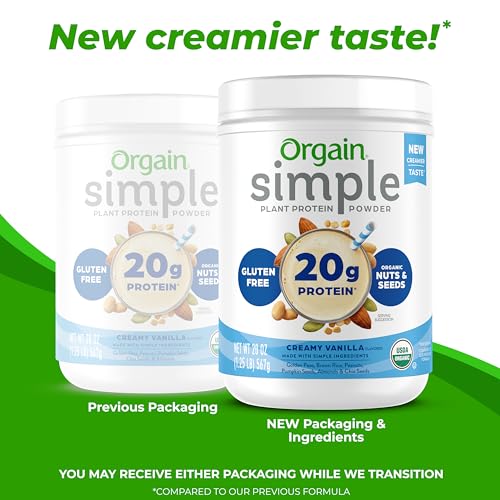 Orgain Organic Simple Vegan Protein Powder, Vanilla - 20g Plant Based Protein - Image 3