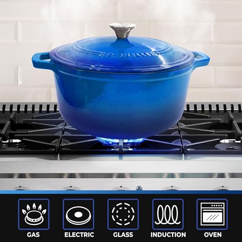 Mueller 6qt Enameled Cast Iron Dutch Oven - Aqua Blue - Image 5