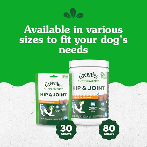 Greenies Hip & Joint Dog Supplements, Chicken Flavor - 80 Soft Chews - Image 15
